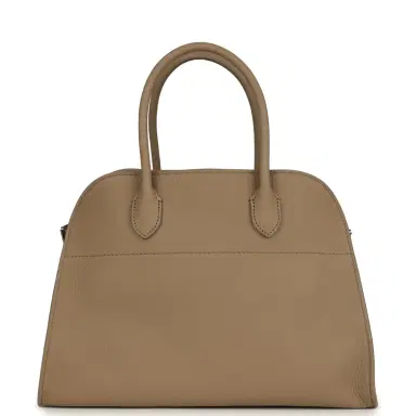 The Row The Row Soft Margaux 12 Bag Dark Taupe Calfskin Silver Hardware | Thumbnail 4 The Row The Row Soft Margaux 12 Bag Dark Taupe Calfskin Silver Hardware | Thumbnail 4