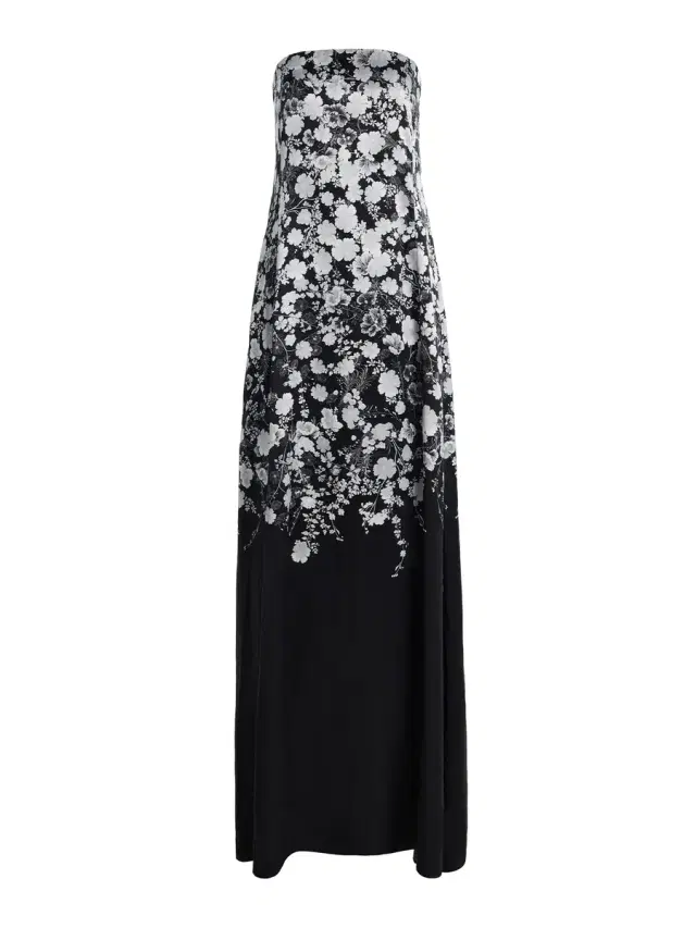Marais Floral Silk Strapless Maxi Dress