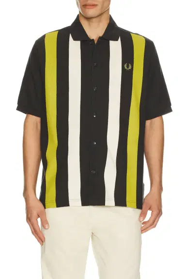 Fred Perry Vertical Stripe Knitted Shirt | Thumbnail 3 Fred Perry Vertical Stripe Knitted Shirt | Thumbnail 3