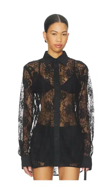 fleur du mal Juliet Lace Button Down | Thumbnail 1
