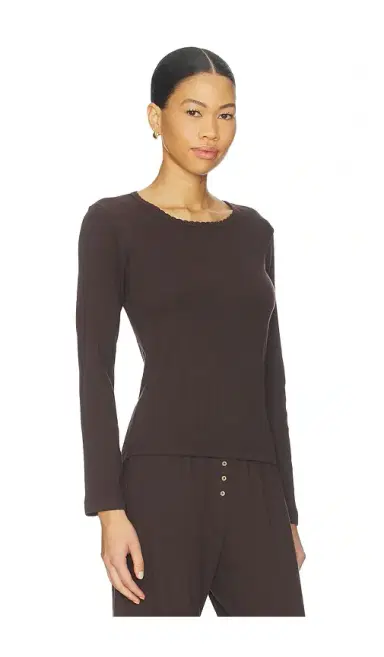 LESET Pointelle Slim Fit Long Sleeve | Thumbnail 2