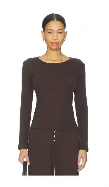 LESET Pointelle Slim Fit Long Sleeve | Thumbnail 1
