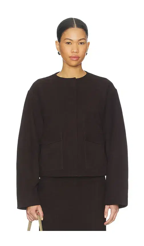 Suede Utility Cocoon Bomber