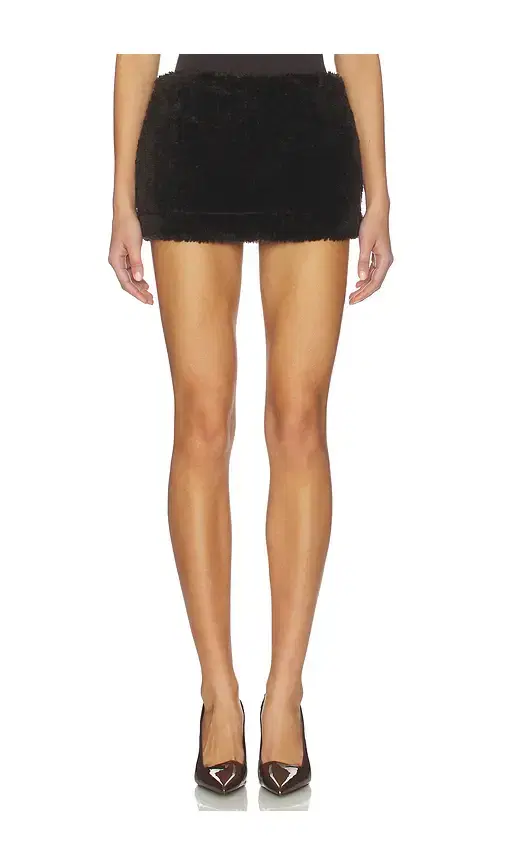 Milkwhite Faux Fur Mini Skort