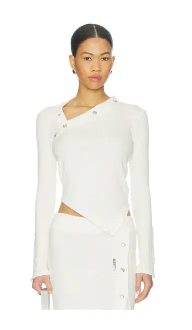 GCDS Ribbed Snap Long Sleeve Top | Thumbnail 1 GCDS Ribbed Snap Long Sleeve Top | Thumbnail 1