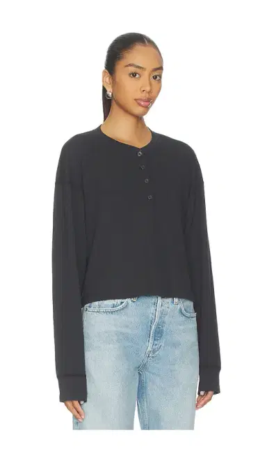 RE/DONE Boxy Waffle Henley Top | Thumbnail 2 RE/DONE Boxy Waffle Henley Top | Thumbnail 2