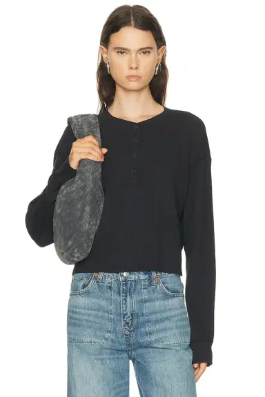 RE/DONE Boxy Waffle Henley Top | Thumbnail 3 RE/DONE Boxy Waffle Henley Top | Thumbnail 3