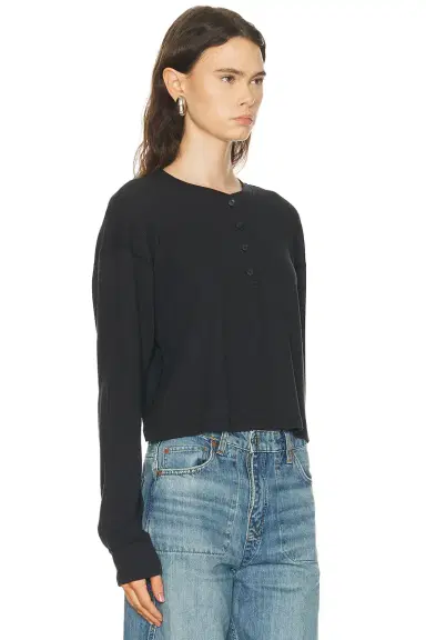 RE/DONE Boxy Waffle Henley Top | Thumbnail 4 RE/DONE Boxy Waffle Henley Top | Thumbnail 4