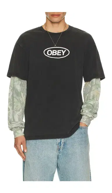 Obey Oval Layered Thermal Tee | Thumbnail 1