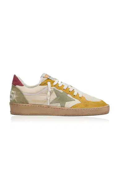 Golden Goose Ball Star Leather-Trimmed Sneakers | Thumbnail 1 Golden Goose Ball Star Leather-Trimmed Sneakers | Thumbnail 1