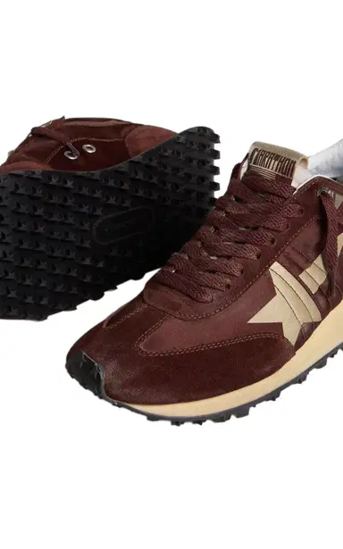 Golden Goose Running Marathon Leather-Trimmed Sneakers | Thumbnail 4