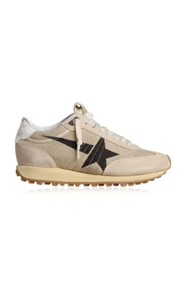 Golden Goose Marathon Leather-Trimmed Sneakers | Thumbnail 1 Golden Goose Marathon Leather-Trimmed Sneakers | Thumbnail 1