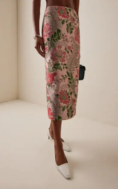 Cara Cara Sienna Floral Jacquard Midi Skirt | Thumbnail 3