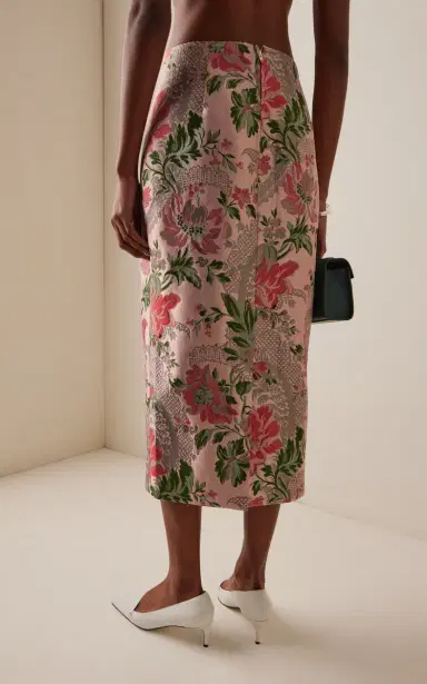 Cara Cara Sienna Floral Jacquard Midi Skirt | Thumbnail 4