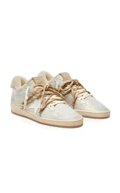 Golden Goose Ball Star Shearling-Trimmed Leather Sneakers | Thumbnail 3 Golden Goose Ball Star Shearling-Trimmed Leather Sneakers | Thumbnail 3