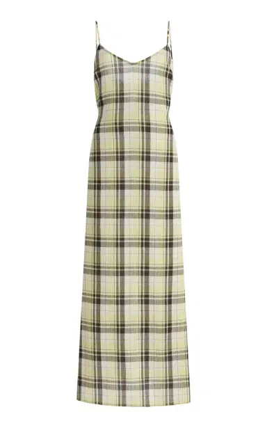Proenza Schouler White Label Evelyn Plaid Gauze Midi Dress | Thumbnail 1