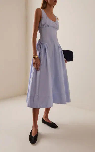 Proenza Schouler White Label Kendall Tech-Cotton Midi Dress | Thumbnail 2 Proenza Schouler White Label Kendall Tech-Cotton Midi Dress | Thumbnail 2