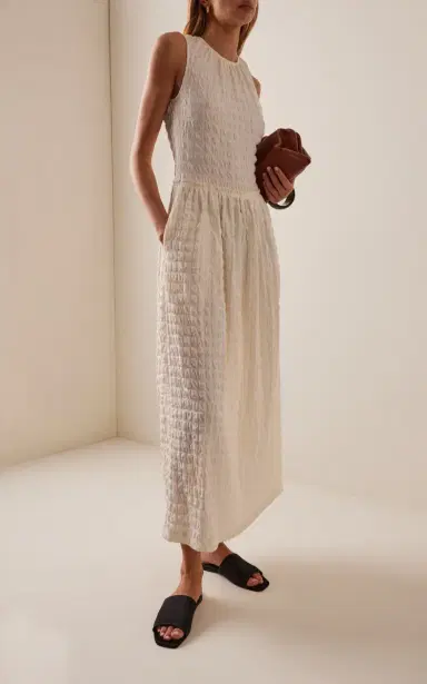 Proenza Schouler White Label Zoira Textured Midi Dress | Thumbnail 2 Proenza Schouler White Label Zoira Textured Midi Dress | Thumbnail 2