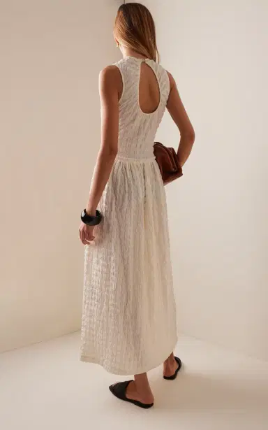 Proenza Schouler White Label Zoira Textured Midi Dress | Thumbnail 4 Proenza Schouler White Label Zoira Textured Midi Dress | Thumbnail 4