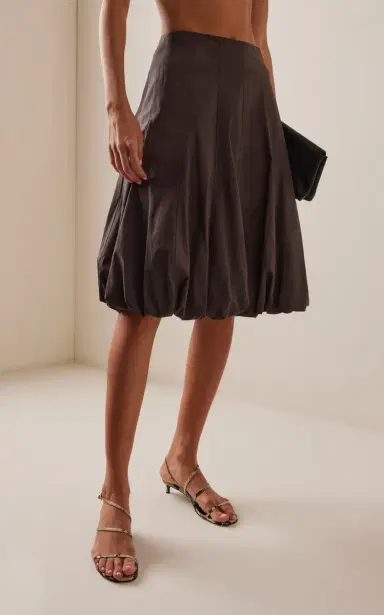 Proenza Schouler White Label Kyra Rumpled Cotton Midi Skirt | Thumbnail 3 Proenza Schouler White Label Kyra Rumpled Cotton Midi Skirt | Thumbnail 3