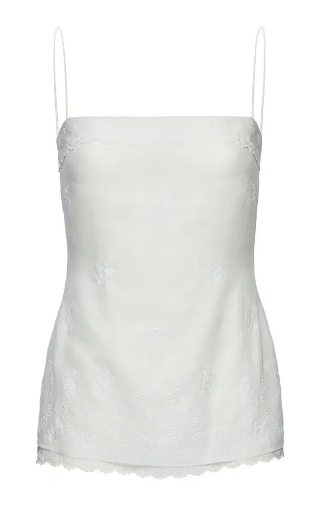 Broderie Anglaise Cotton-Linen Top