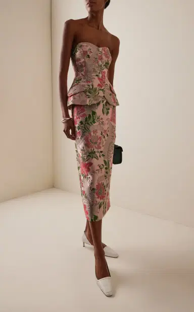 Cara Cara Wes Floral Jacquard Corset Top | Thumbnail 3