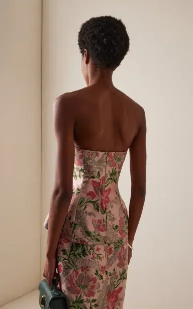 Cara Cara Wes Floral Jacquard Corset Top | Thumbnail 4