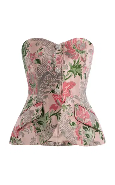 Cara Cara Wes Floral Jacquard Corset Top | Thumbnail 1