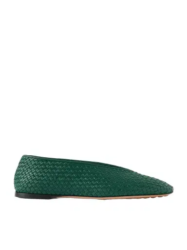 Bottega Veneta Rosa Intrecciato Leather Ballet Flats | Thumbnail 1 Bottega Veneta Rosa Intrecciato Leather Ballet Flats | Thumbnail 1