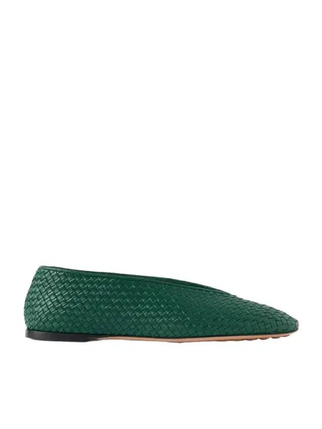 Rosa Intrecciato Leather Ballet Flats