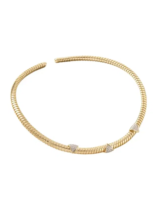 Marina B Trisolina 18-karat Gold Diamond Choker