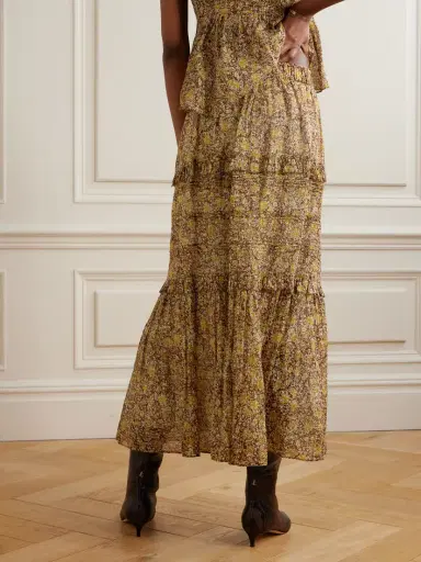 Marant Étoile Volomia Floral-print Tiered Cotton Midi Skirt | Thumbnail 4 Marant Étoile Volomia Floral-print Tiered Cotton Midi Skirt | Thumbnail 4