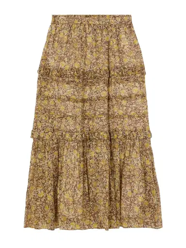Marant Étoile Volomia Floral-print Tiered Cotton Midi Skirt | Thumbnail 1 Marant Étoile Volomia Floral-print Tiered Cotton Midi Skirt | Thumbnail 1