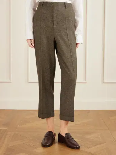 Loro Piana Louis Cropped Wool And Cashmere-blend Straight-leg Pants | Thumbnail 3 Loro Piana Louis Cropped Wool And Cashmere-blend Straight-leg Pants | Thumbnail 3