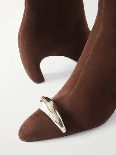 Tory Burch Pierced Xl Embellished Suede Ankle Boots | Thumbnail 5