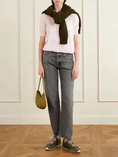 Tory Burch Field Shell-trimmed Mesh, Leather And Suede Sneakers | Thumbnail 4