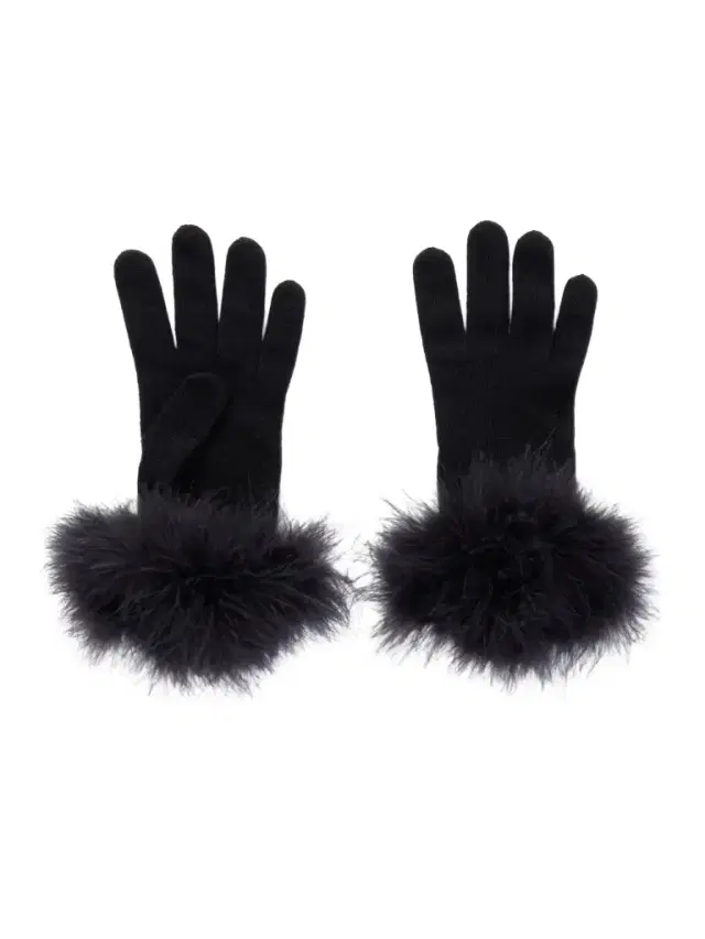 Feather-trimmed Wool Gloves