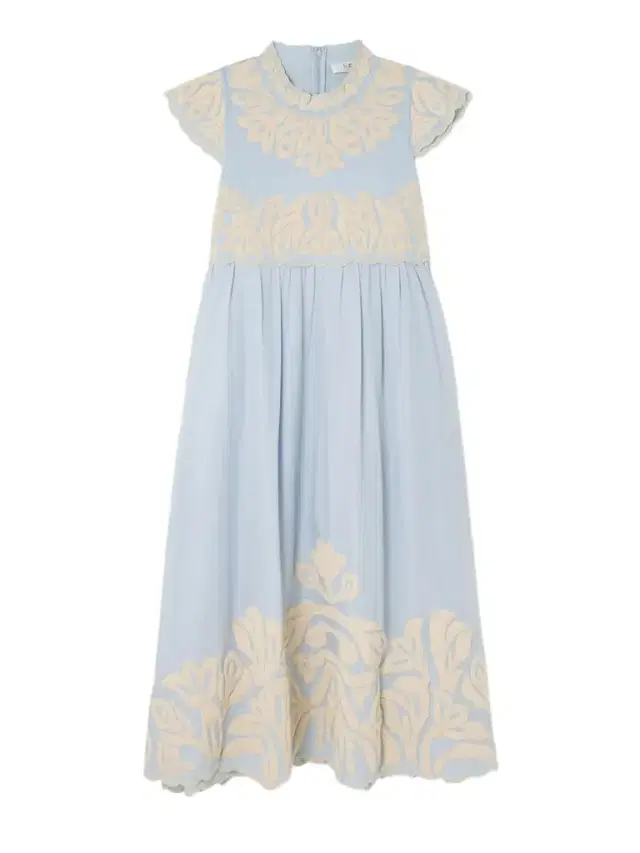 Alexandra Scalloped Embroidered Cotton Midi Dress