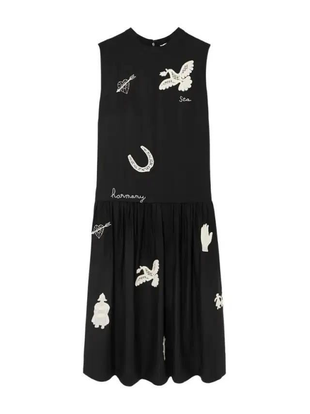 Ellison Embroidered Twill Midi Dress