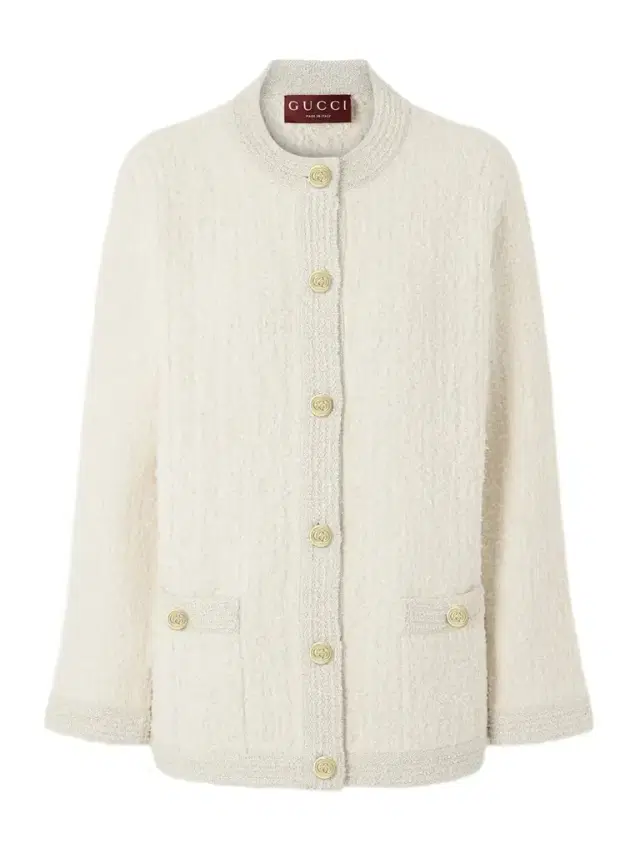Metallic Wool-blend Tweed Cardigan