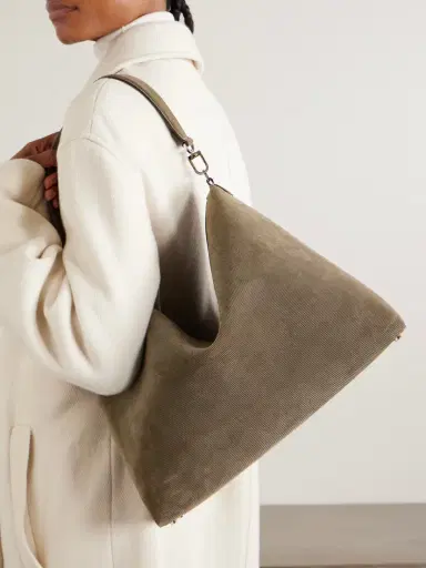 TOTEME Bevel Medium Textured-suede Tote | Thumbnail 2