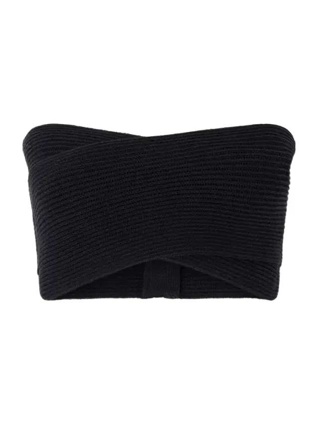 Strapless Ribbed-knit Top