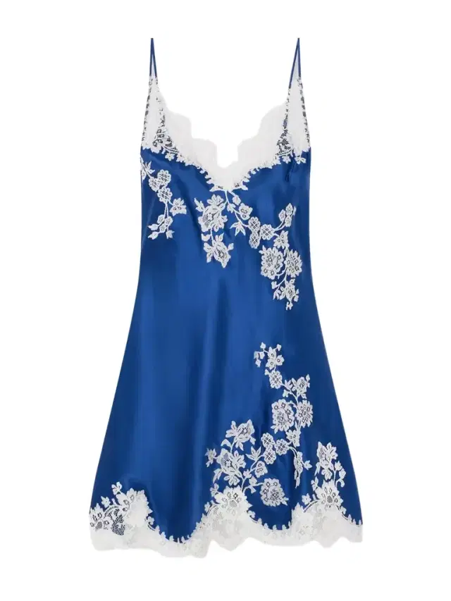Lace-trimmed Silk-satin Nightdress