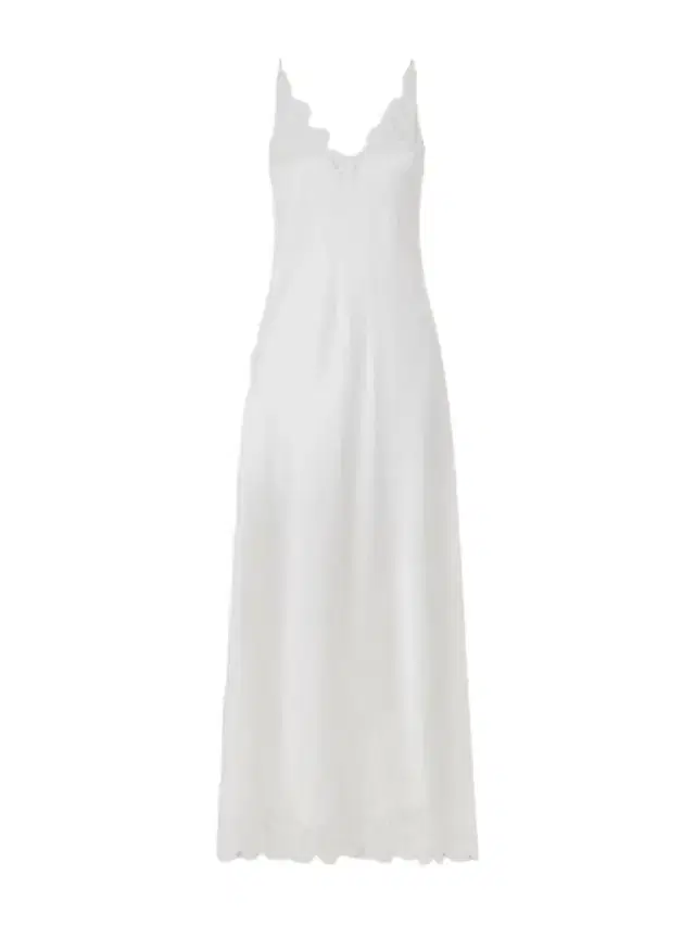 Lace-trimmed Floral-embroidered Silk-satin Nightdress