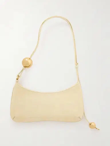 Jacquemus Le Bisou Perle Embellished Leather-trimmed Croc-effect Suede Shoulder Bag | Thumbnail 4 Jacquemus Le Bisou Perle Embellished Leather-trimmed Croc-effect Suede Shoulder Bag | Thumbnail 4