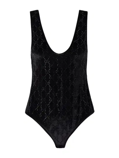 Gucci Crystal-embellished Chenille-jacquard Bodysuit | Thumbnail 1 Gucci Crystal-embellished Chenille-jacquard Bodysuit | Thumbnail 1