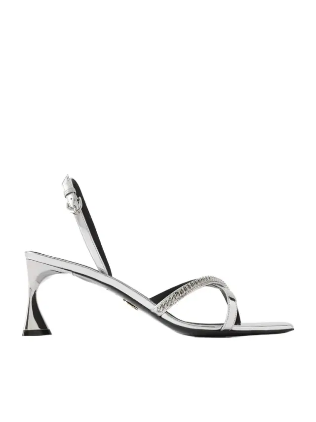 Elsa Embellished Mirrored Slingback Sandals