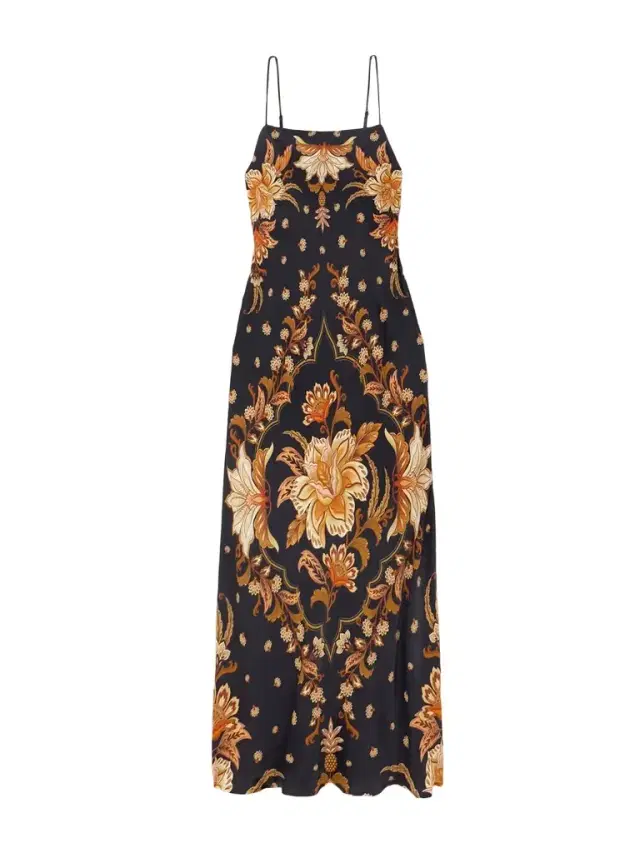 Paisley-print Satin-jersey Maxi Dress