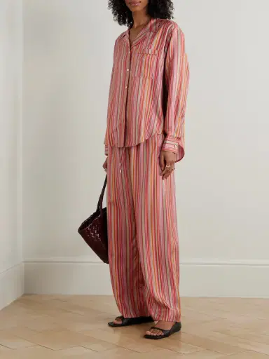 Comme Si Striped Silk-twill Straight-leg Pants | Thumbnail 3