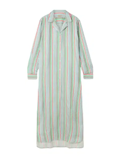Comme Si Striped Silk-twill Midi Shirt-dress | Thumbnail 1 Comme Si Striped Silk-twill Midi Shirt-dress | Thumbnail 1